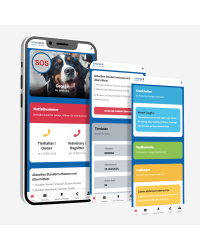 Pet tag round silicone glow – QR code pet ID with online profile