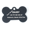 Hundemarke mit Gravur - Aluminium Knochenform - Schweiz