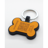 Swiss silicone dog tag with emergency contacts and health information.