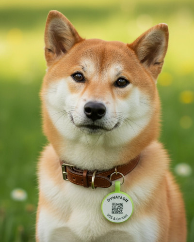 Pet tag round silicone glow – QR code pet ID with online profile