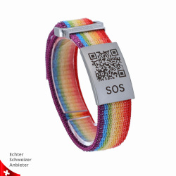 SOS Bracelet Textile with QR Code | Emergency Bracelet | DynaTag
