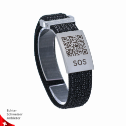 SOS Bracelet Textile with QR Code | Emergency Bracelet | DynaTag