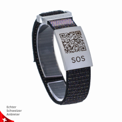 SOS Armband Textil mit QR-Code | Notfallarmband | DynaTag