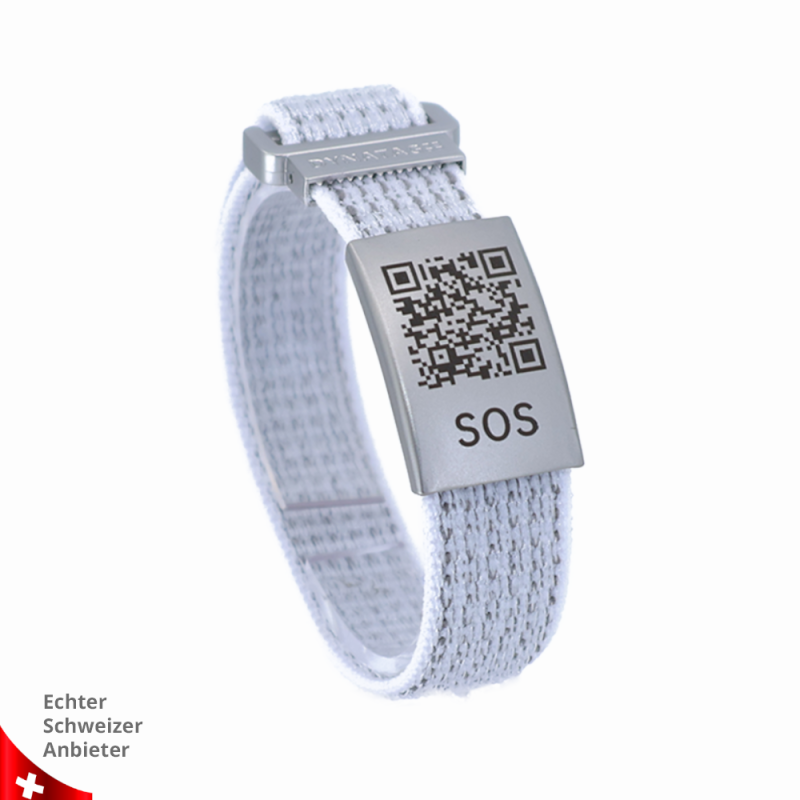 SOS Bracelet Textile with QR Code | Emergency Bracelet | DynaTag