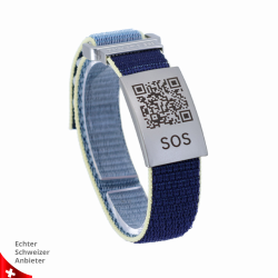SOS Armband Textil mit QR-Code | Notfallarmband | DynaTag