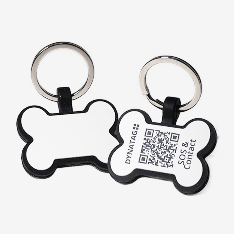 Hundemarke SOS "Knochen" Silikon Orange