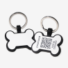 Hundemarke SOS "Knochen" Silikon Orange