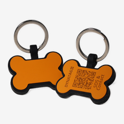 Hundemarke SOS "Knochen" Silikon Orange