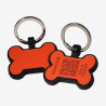 Hundemarke SOS "Knochen" Silikon Orange