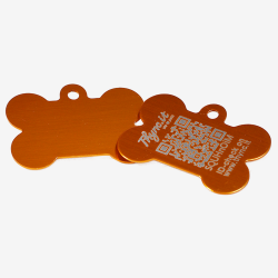 Hondenpenning botvorm aluminium – QR-code dier-ID met online profiel