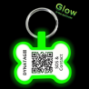 Fluorescent silicone bone-shaped dog tag with laser engraving