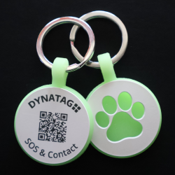 Pet tag round silicone glow – QR code pet ID with online profile