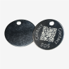 Médaille ronde pour animal en aluminium avec code QR