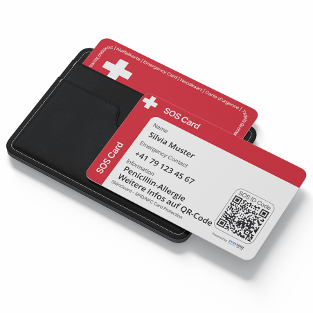SOS Notfallkarte mit QR-Code – Medizinische Notfallkarte mit RFID-Schutz