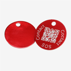 Medaglietta rotonda per animali in alluminio con codice QR