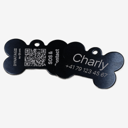 SOS Pet Tag Aluminium Bone with QR Code & Laser Engraving Personalized