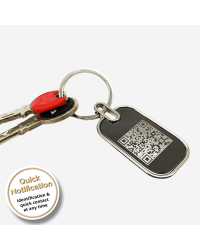 Key chain with QR code for find notification