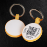 Chapa redonda para animal de silicone fluorescente com código QR