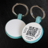 Chapa redonda para animal de silicone fluorescente com código QR