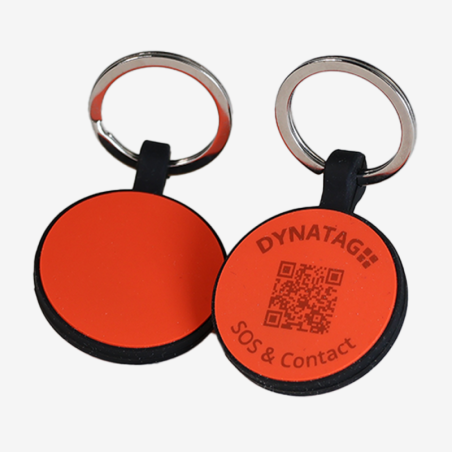 Médaille ronde pour animal en silicone avec code QR