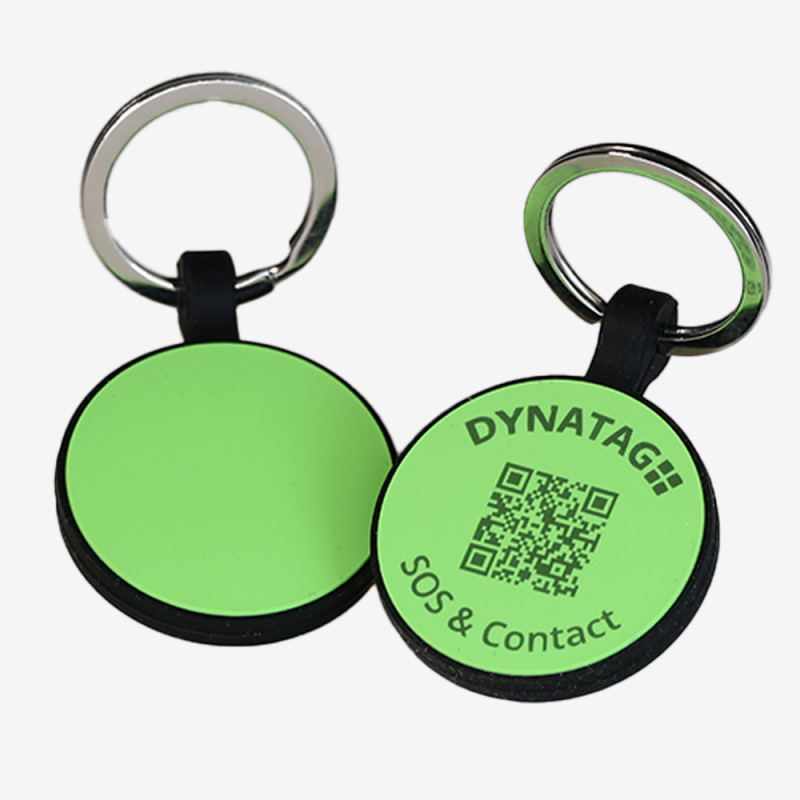 Médaille ronde pour animal en silicone avec code QR