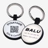 Médaille ronde pour animal en silicone avec code QR et gravure laser