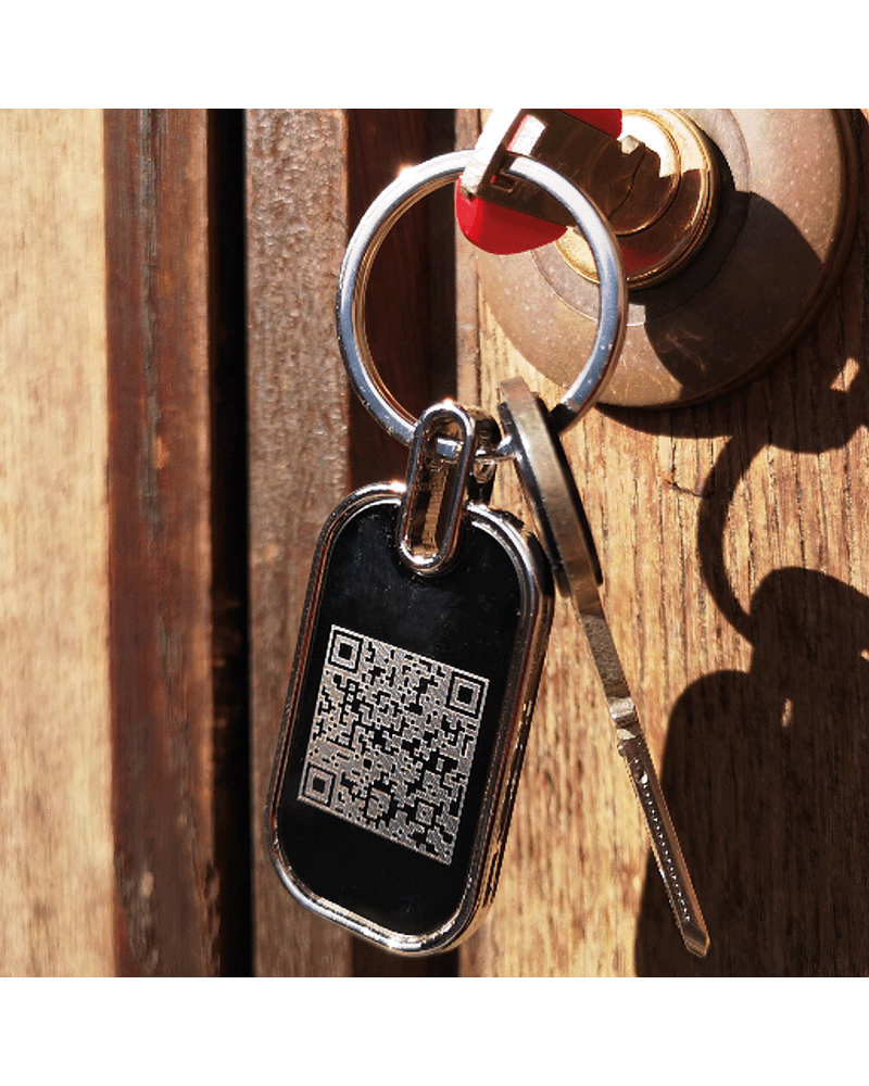 Schlüsselanhänger mit QR-Code zur Fundmeldung