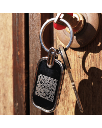 Key chain with QR code for find notification