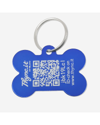 Hundemarke Knochenform Aluminium – QR-Code Tier-ID mit Online-Profil