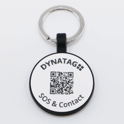 Chapa redonda para animal de silicone com código QR
