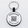 Chapa redonda para animal de silicone com código QR