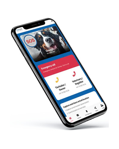 Pet tag paw shape aluminum – QR code pet ID with online profile