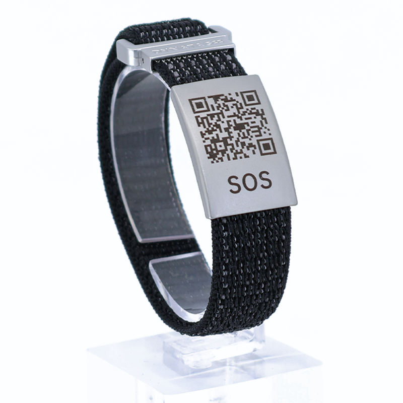 SOS textile emergency bracelet White