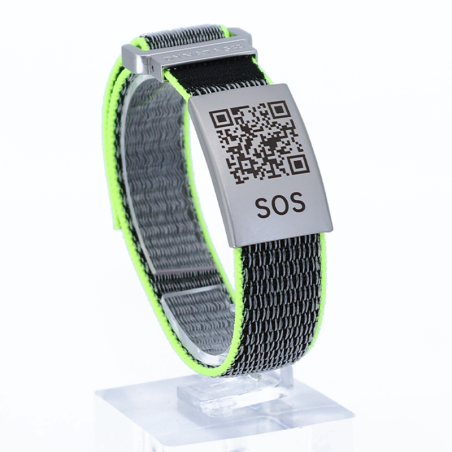 SOS Textil- Notfallarmband Weiss