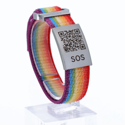 SOS Textil- Notfallarmband Weiss