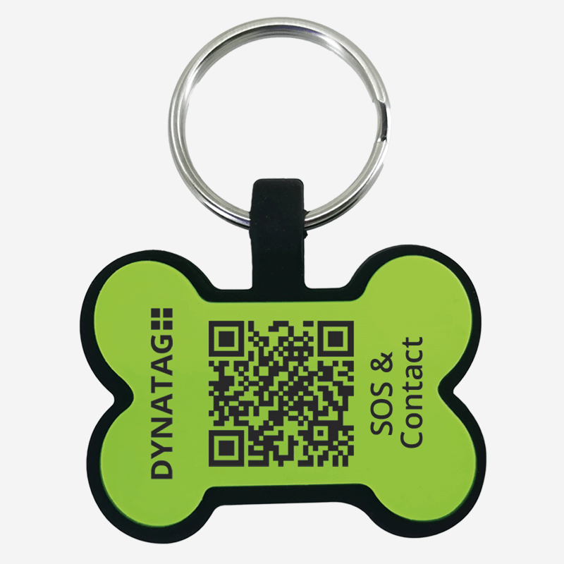 Hundemarke SOS "Knochen" Silikon Grün|4270000462580