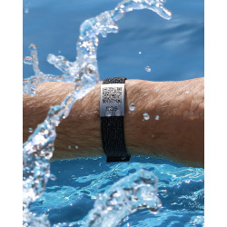 SOS Textil- Notfallarmband Weiss