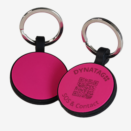 Ronde dierenpenning van siliconen met QR-code