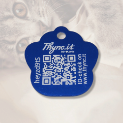 Pet Tag "Paw" Alu Blue