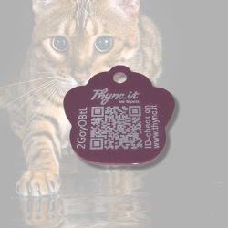 SOS-Tiermarke "Pfote" aus Aluminium Pink mit QR-Code