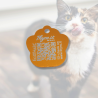 SOS-Tiermarke "Pfote" aus Aluminium Orangegold mit QR-Code