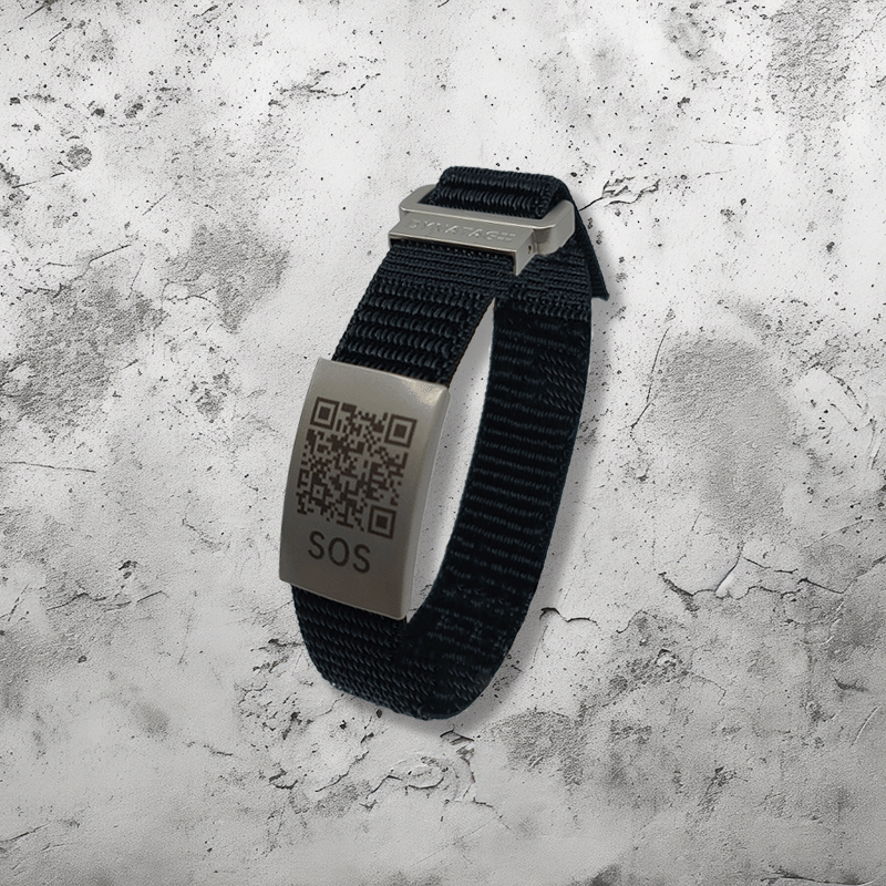 SOS Armband Textil Schwarz|4262465370418