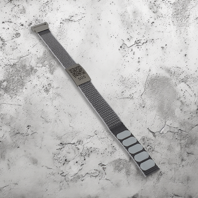 SOS Bracelet Textile Grey