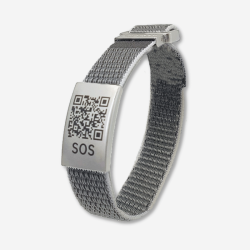 SOS Bracelet Textile Grey