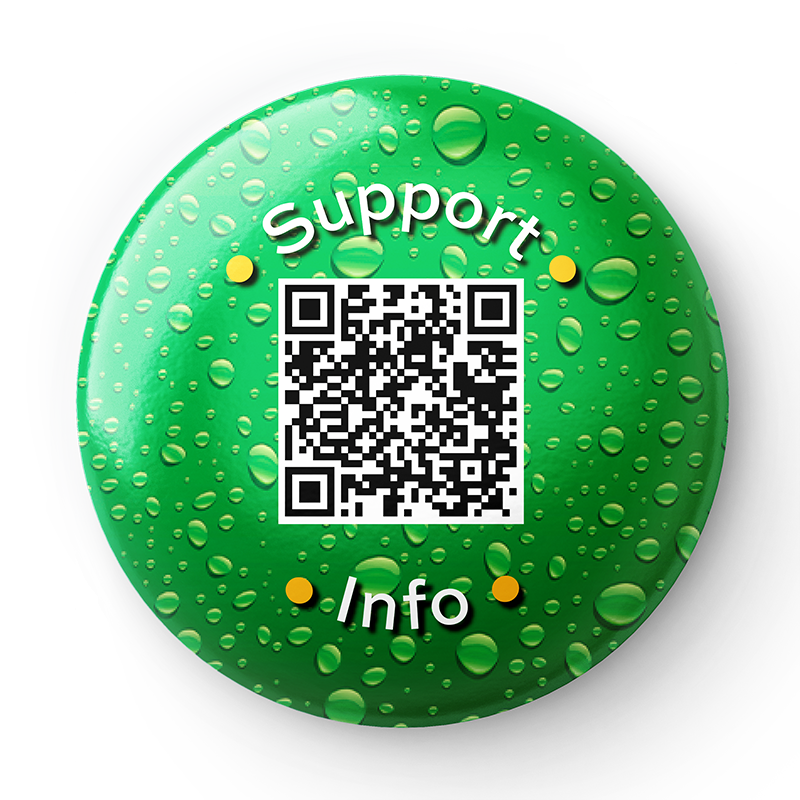 Dyna-Pin QR-NFC Support-Info - green