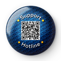 Dyna-Pin QR-NFC Support-Hotline - blue