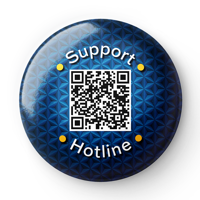 Dyna-Pin QR-NFC Support-Hotline - blue