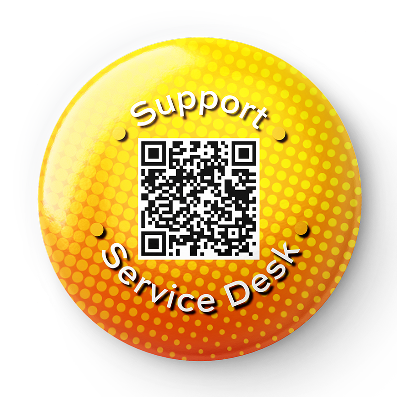 Dyna-Pin QR-NFC Support-Serrvice-Desk - gelb|4262465370876