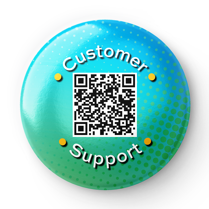 Dyna-Pin QR-NFC Customer -Support - blue-green