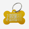 Hundemarke "Knochen" aus Aluminium Orange mit QR-Code